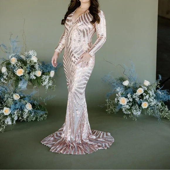 Rose Gold Sequin Dress | Color: Gold | Size: S | Danimturnbull's Closet Rose Gold Sequin Dress | Color: Gold | Size: S | Danimturnbull's Closet